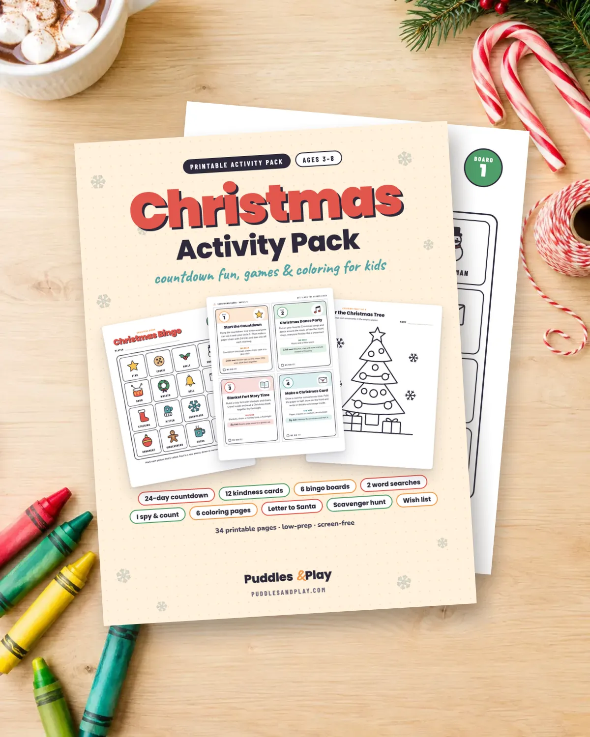 The Christmas Activity Pack for Kids (Ages 3-8) cover