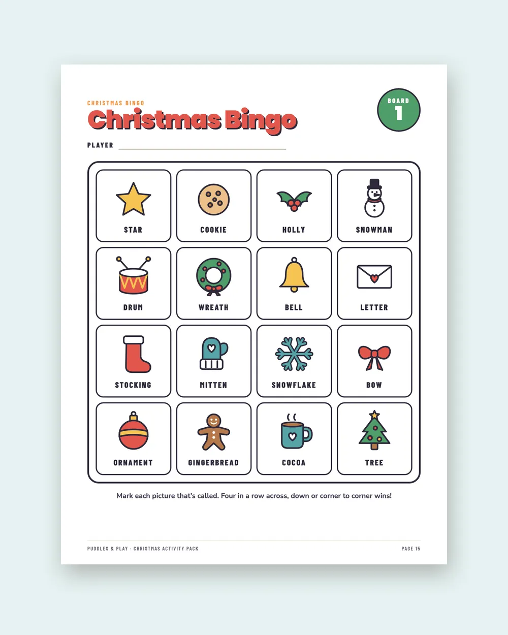 The Christmas Activity Pack for Kids (Ages 3-8): inside page 2